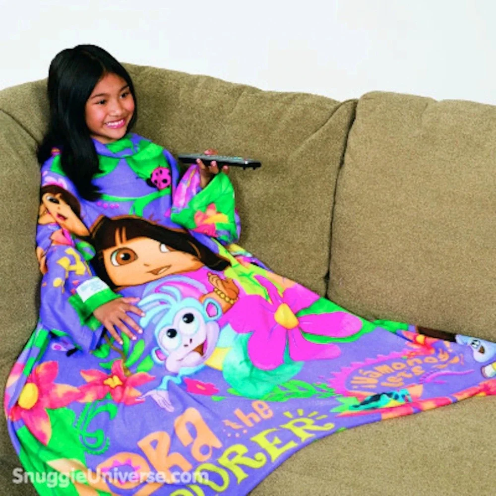 SNUGGIE Dora the Explorer Kids Fleece Blanket Robe Wearable Arms Y2K 2000s Boots